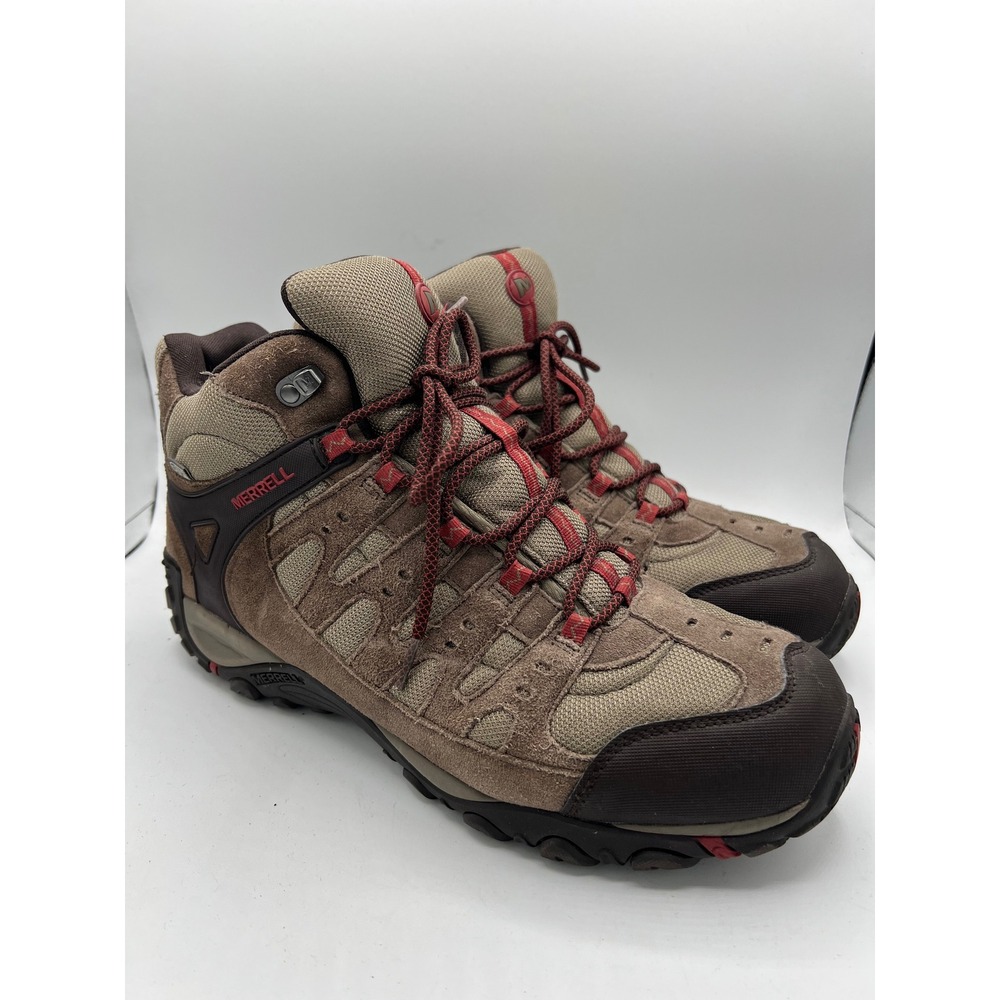 Merrell Accentor Suede Hiking Boots Bungee Cord Red Ochre Men's Sz 13 Outdoor
